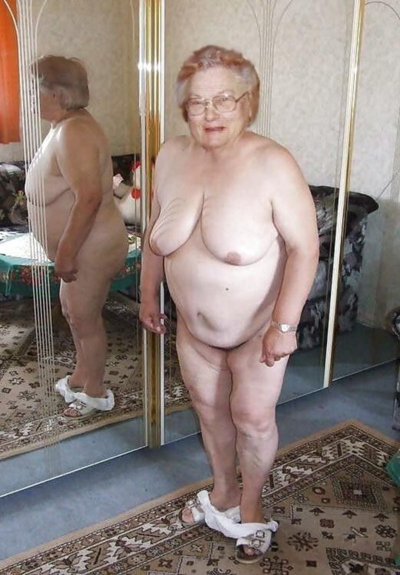 Naked elderly old women
