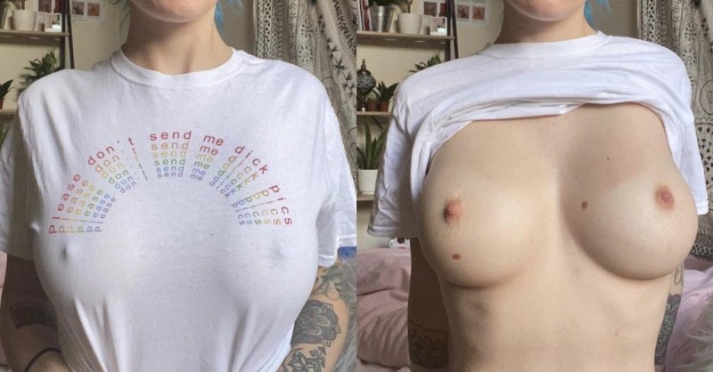 T -shirt with nipples