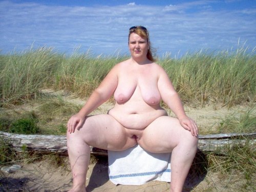 Naked fat women on the beach