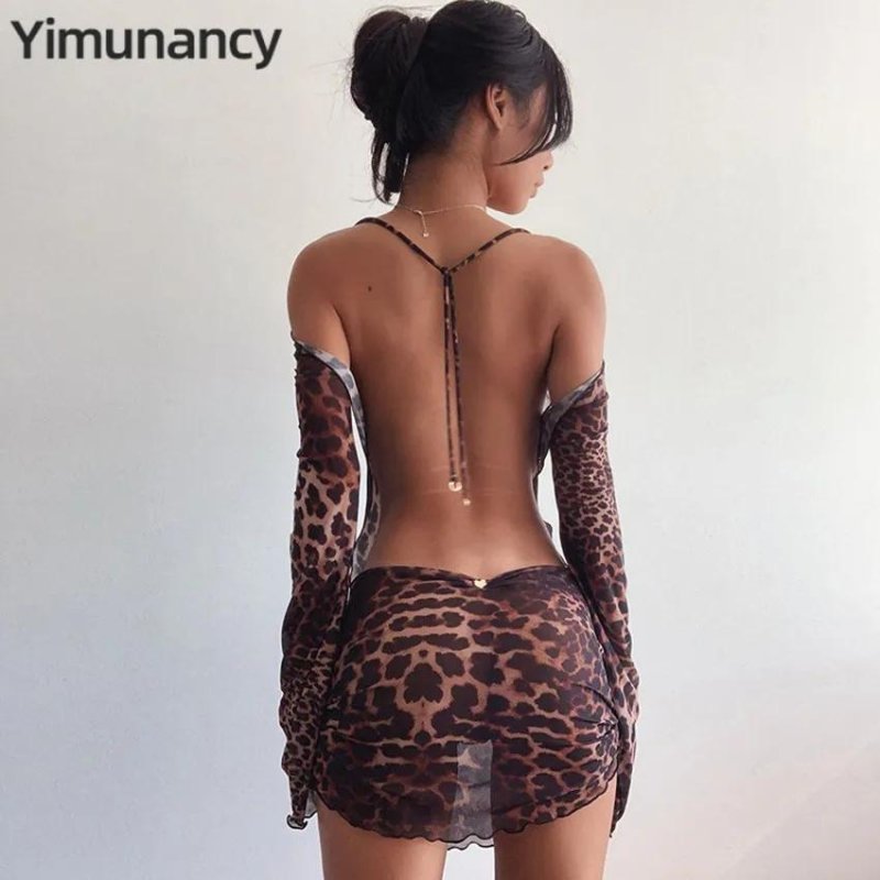 Dress Leopard open back