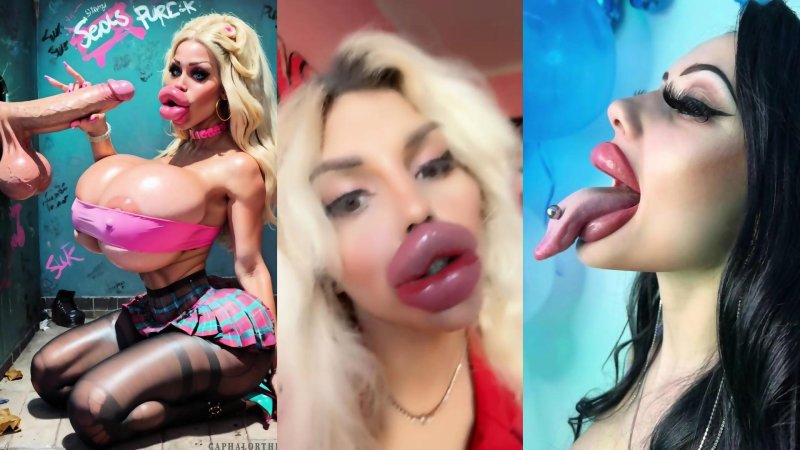 Girl with big lips