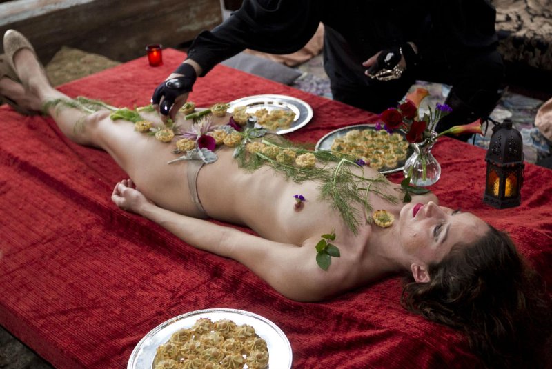 Food on a woman