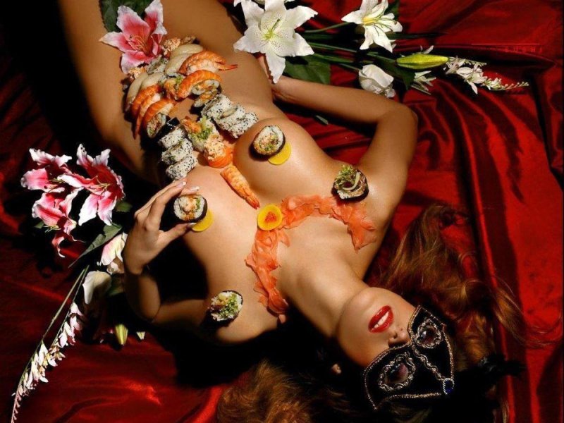 Sushi on a girl