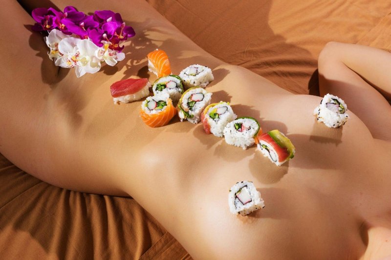 Sushi on a girl
