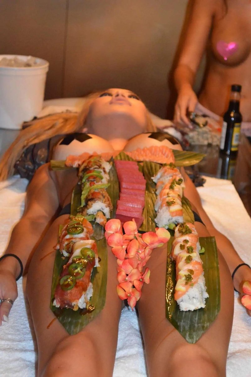 Sushi on a girl