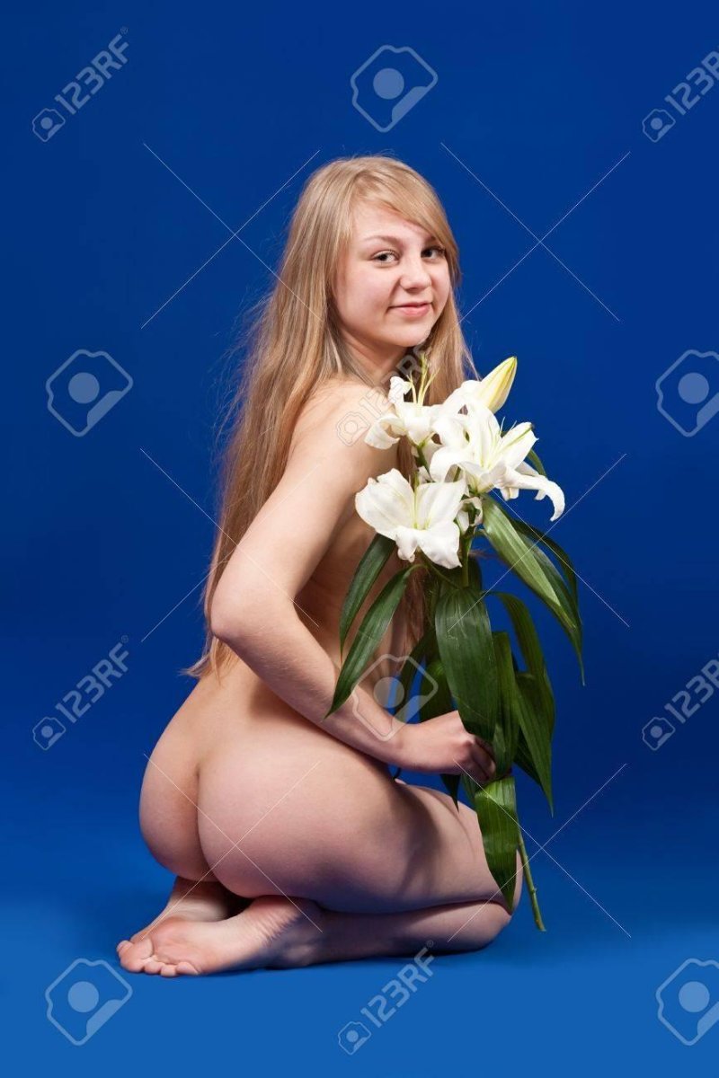 Girl with lilies