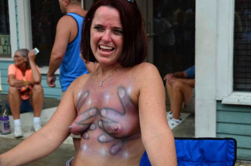 Naked women at the Fantasy Fest festival