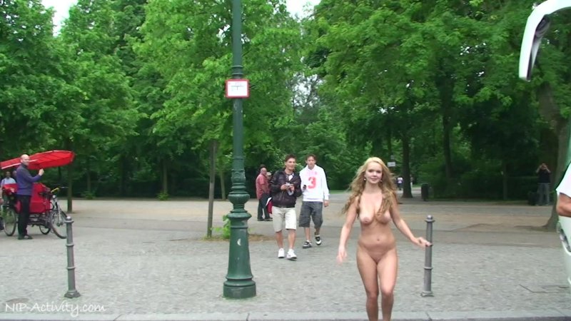 Walking naked along the street