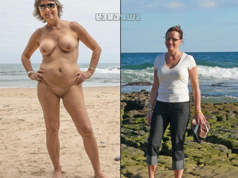 On the beach Dressed Undressed Mature Oxana