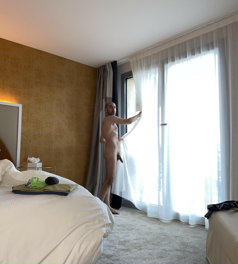 Naked in a hotel