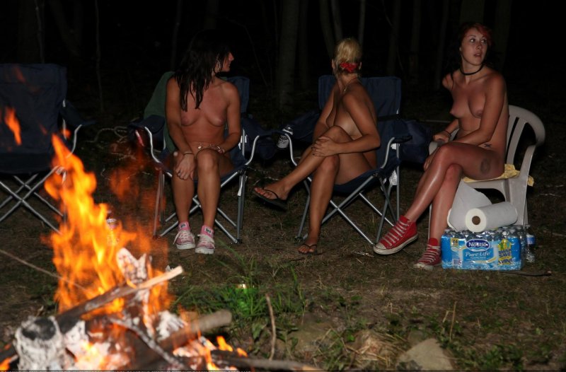 Naked camping among friends