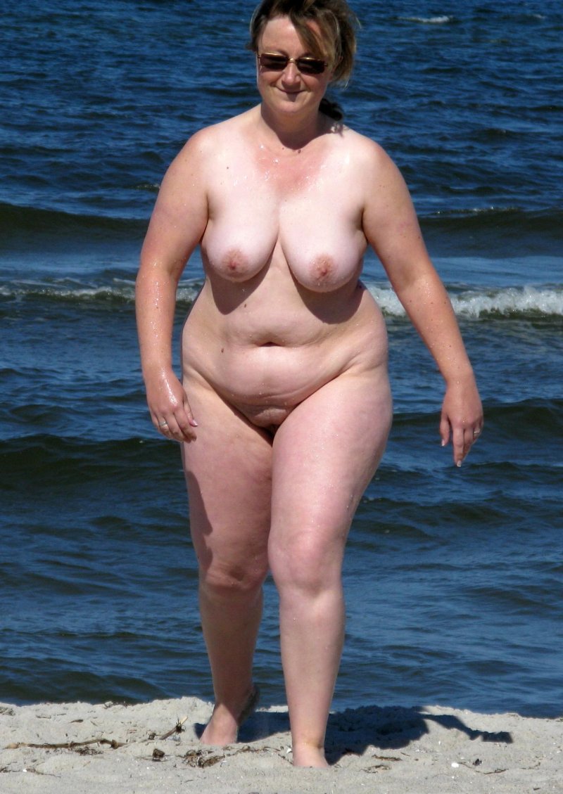 Naked mature bbw on the beach