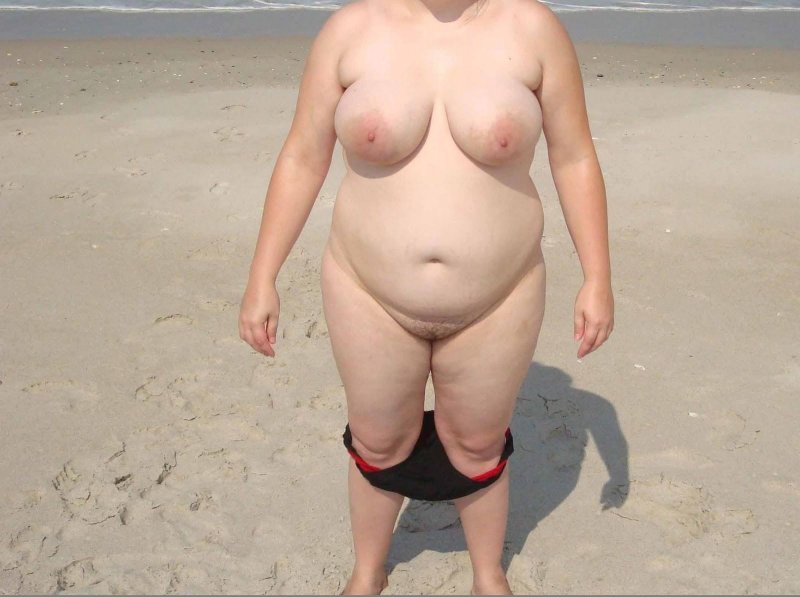 Fat girl on the beach