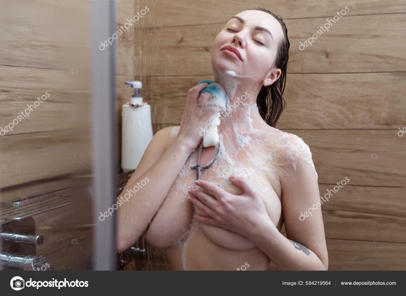 A woman in shower