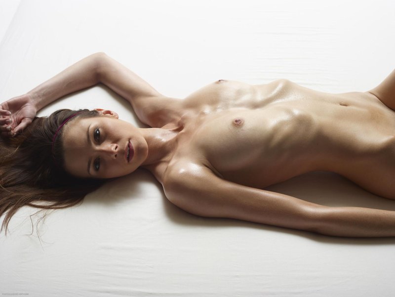 A thin naked girl