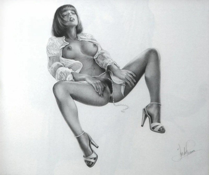 Erotic drawings with a pencil