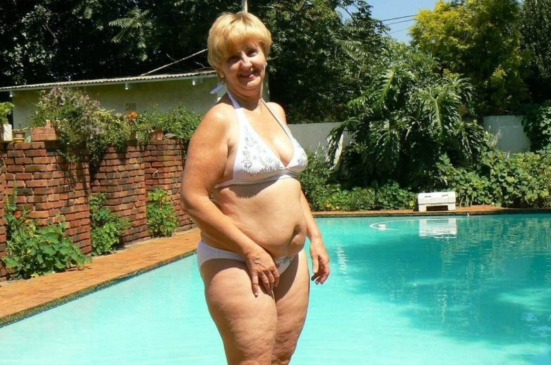 Naked old women in swimsuits