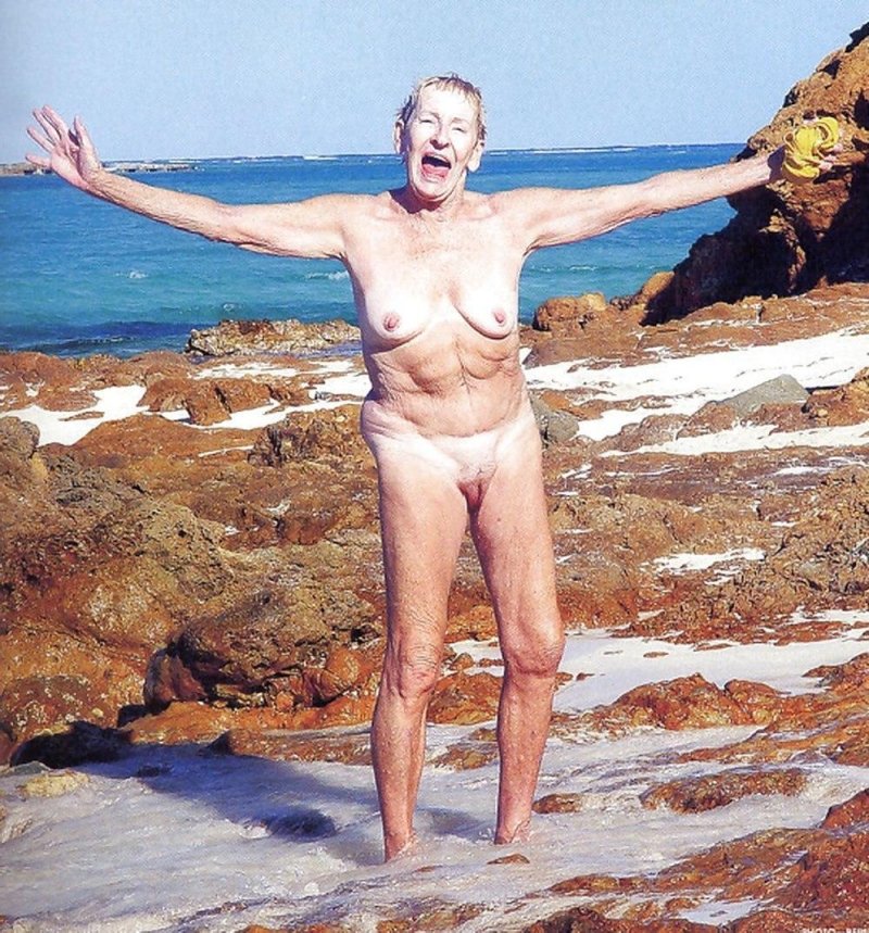 Old women on the beach