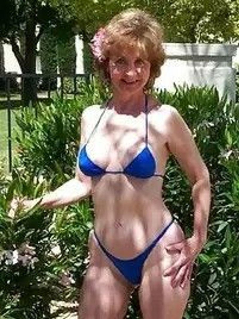 Elderly women in swimsuits