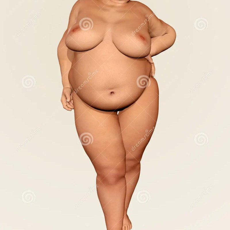 Naked woman with overweight