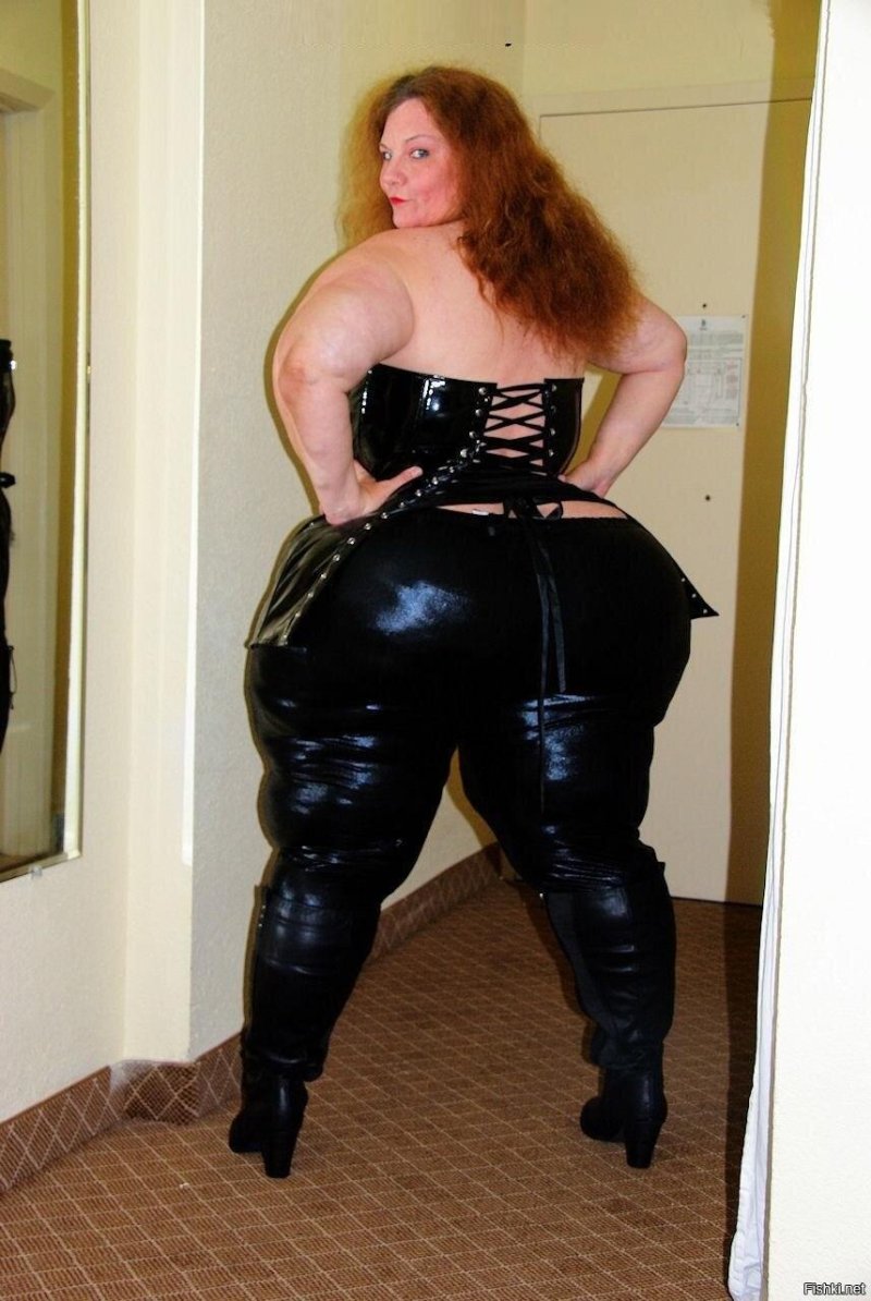 Fat woman in latex