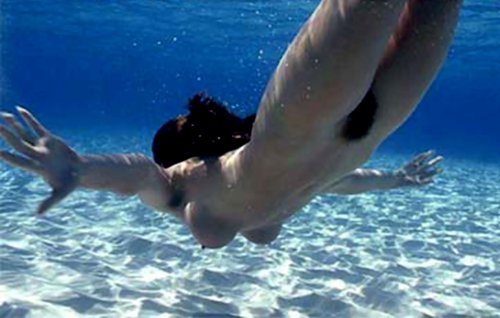 Naked girls in water