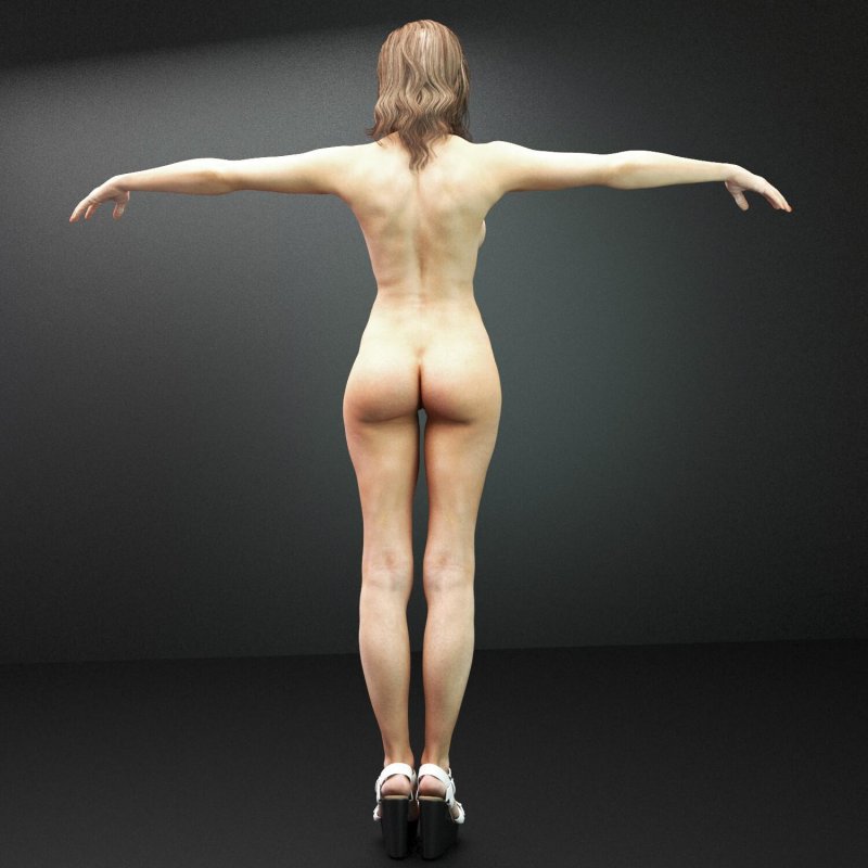 Naked woman in full height