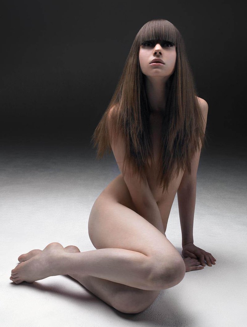 Bangs with long hair girl nude
