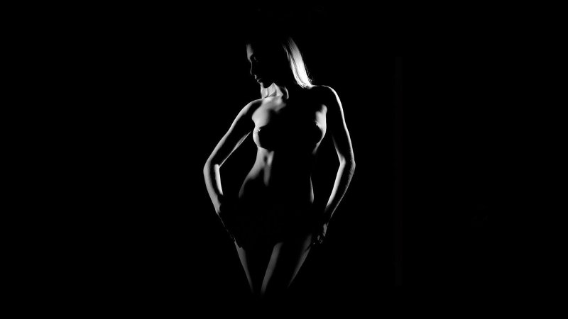 Erotic girls on a black background