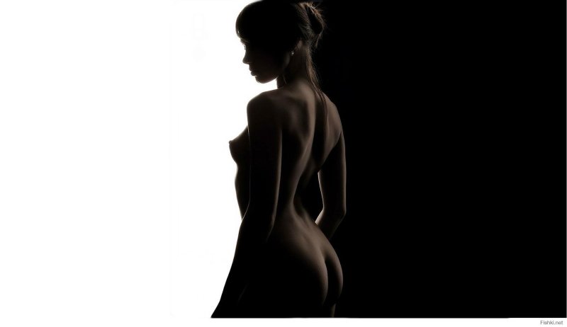 Naked girls are black white