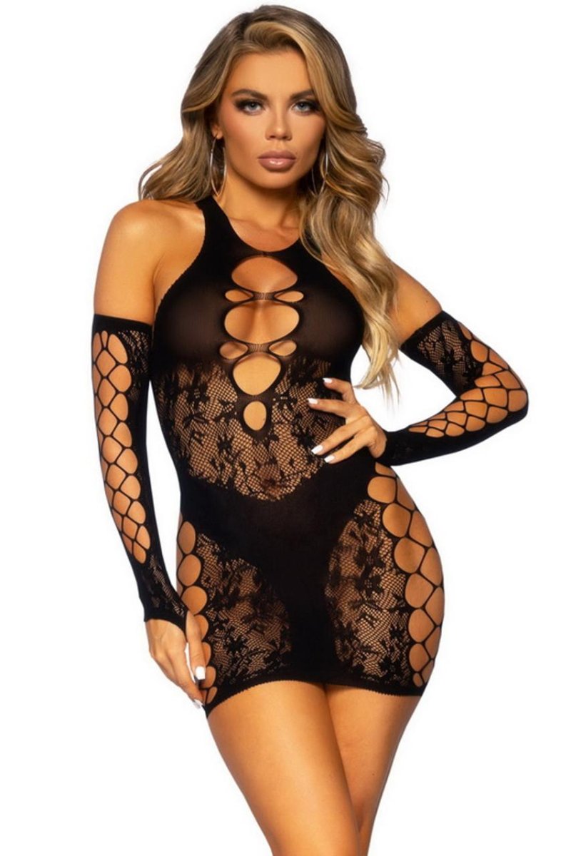 Mini dresses in a large net