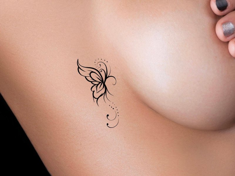 Tattoo butterfly on the chest