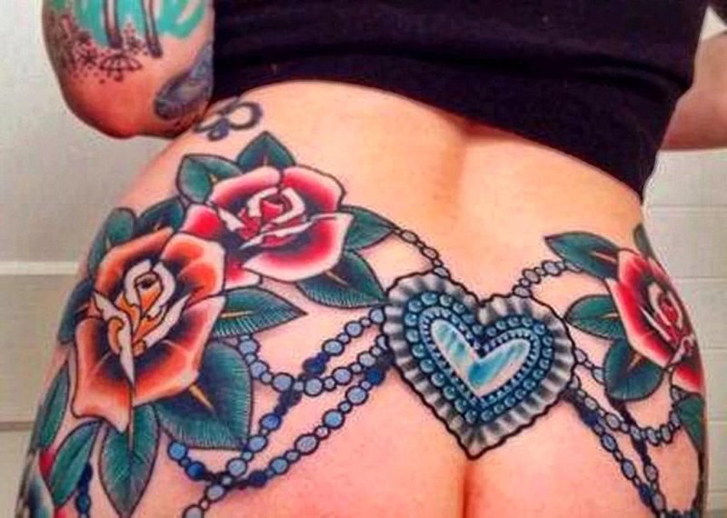 Tattoo on the buttock for girls