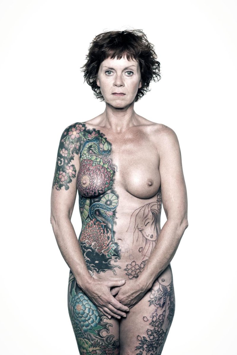 Naked women with a tattoo