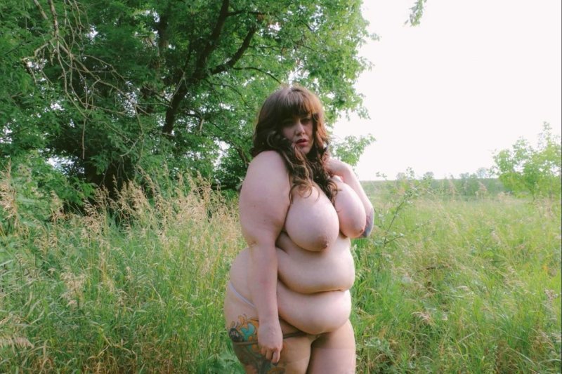 Fat women in nature
