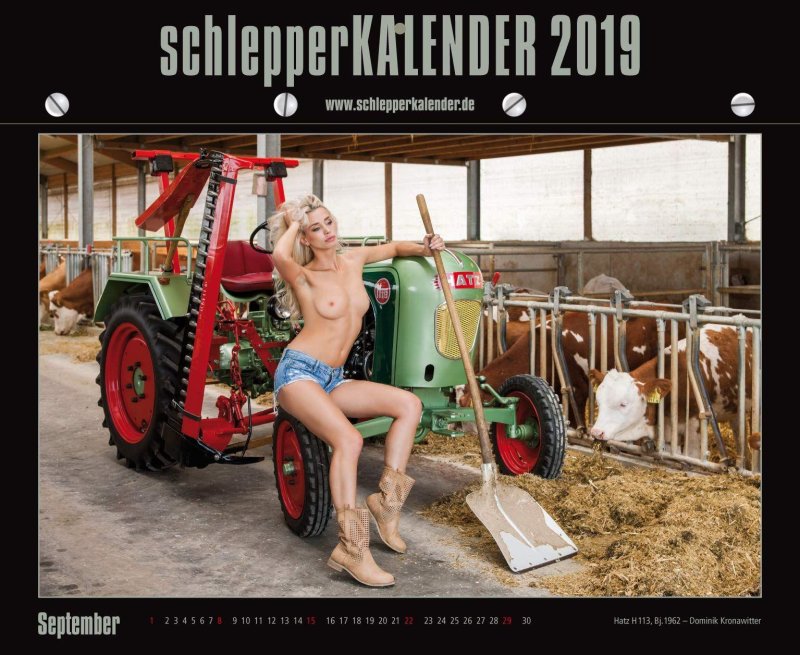 Girls naked and tractor