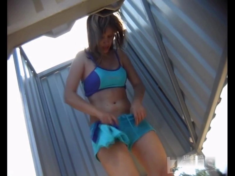 Hidden camera in a beach cabin