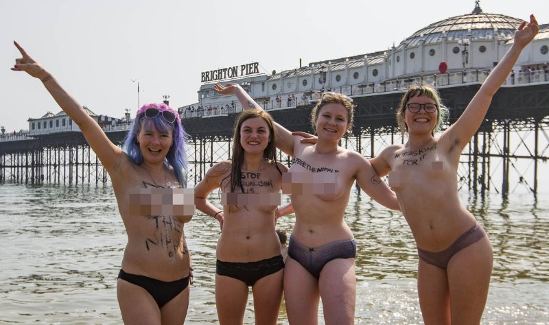 Topless Girls at the Festival