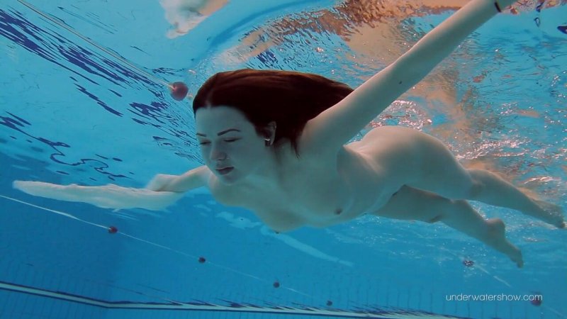 Under water in the pool
