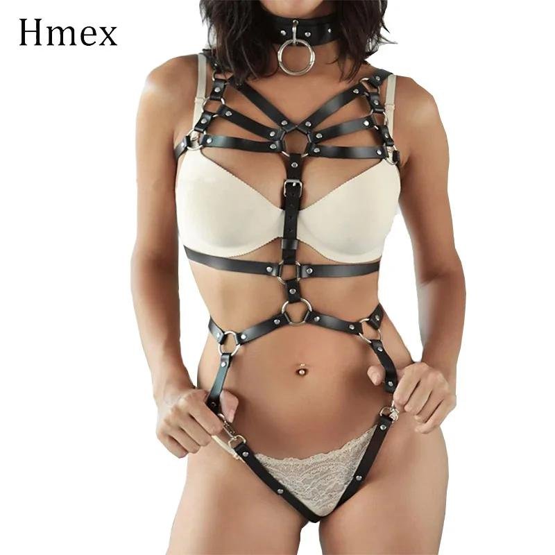 Female leather gatepoon on the whole body