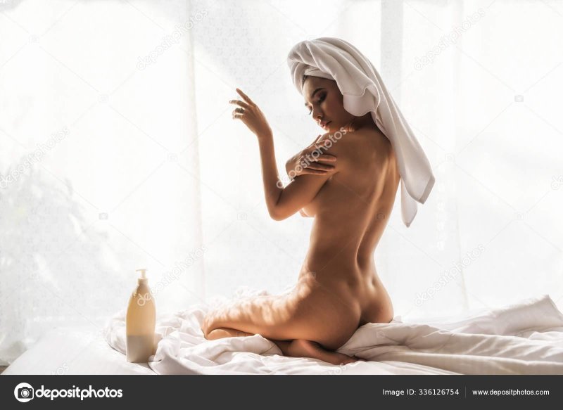 Girl in a naked towel