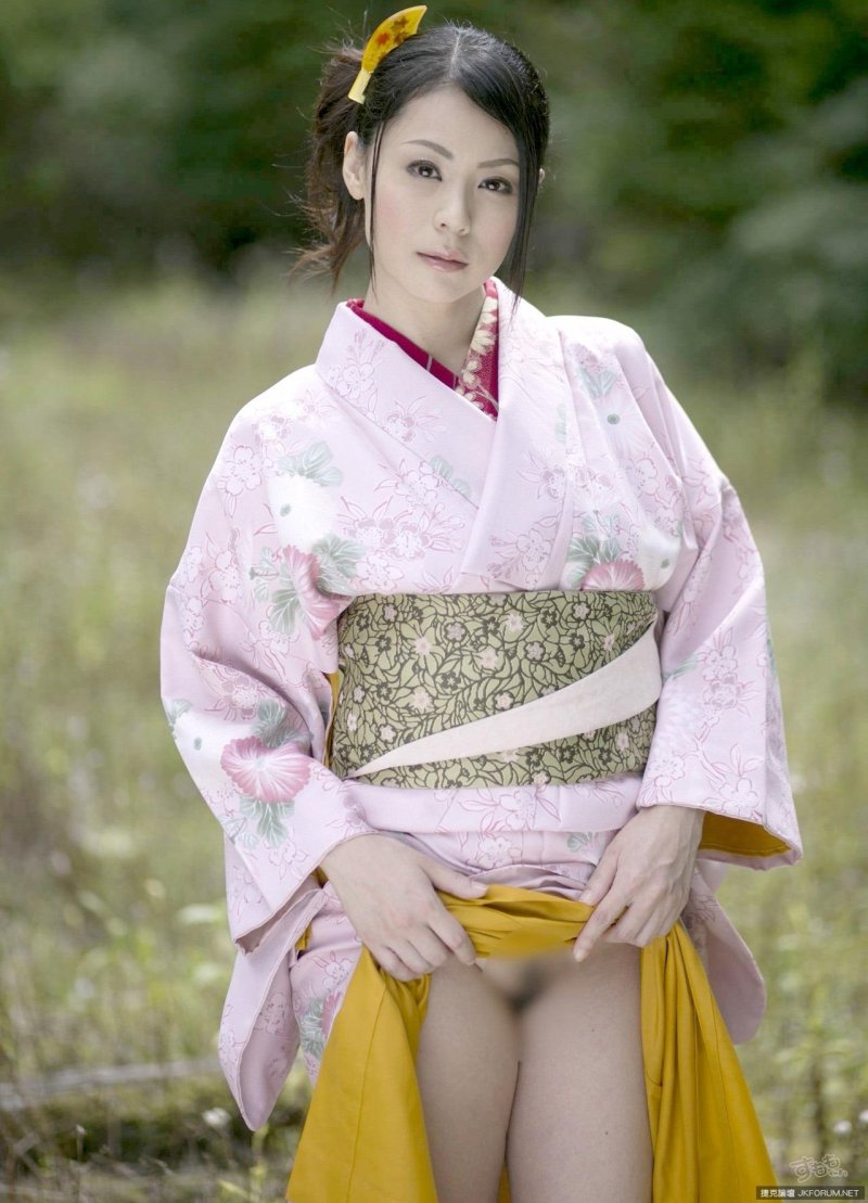 Naked women in kimono robe