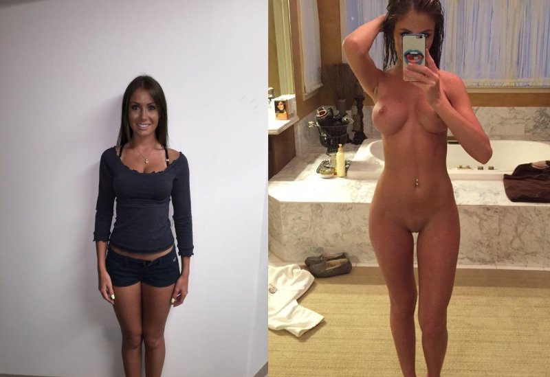 Dressed and stripped in front of the mirror