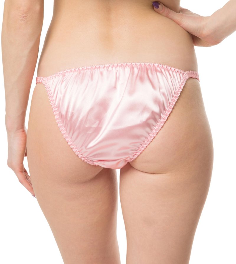 Pink satin panties