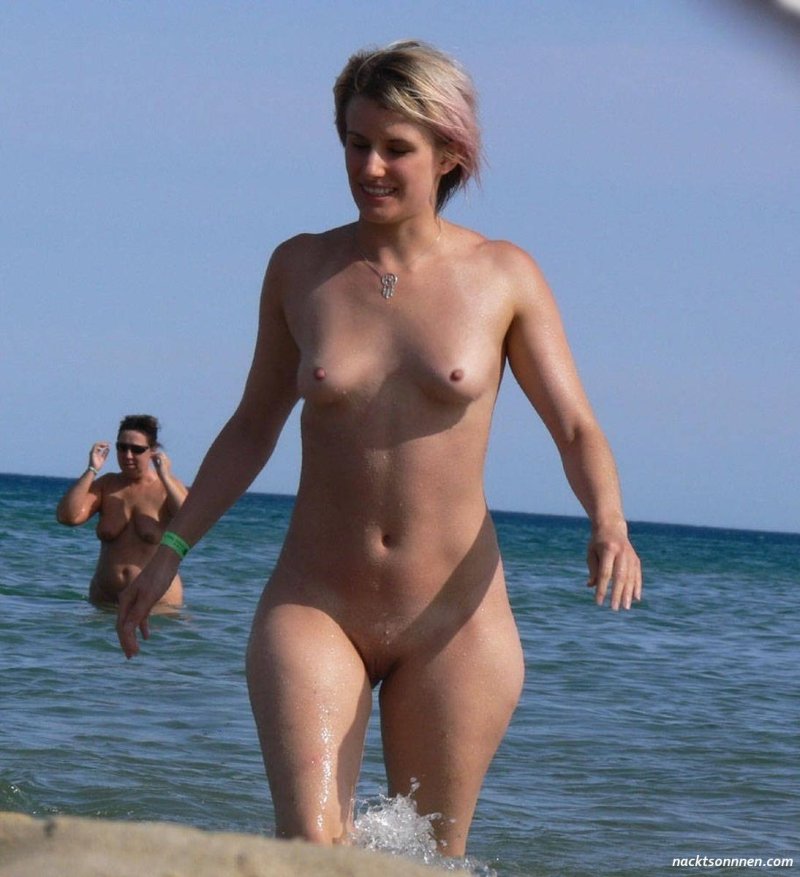 In swimsuits on the beach