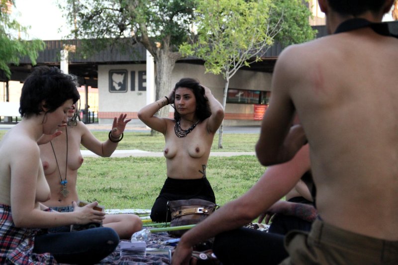 Topless in the company