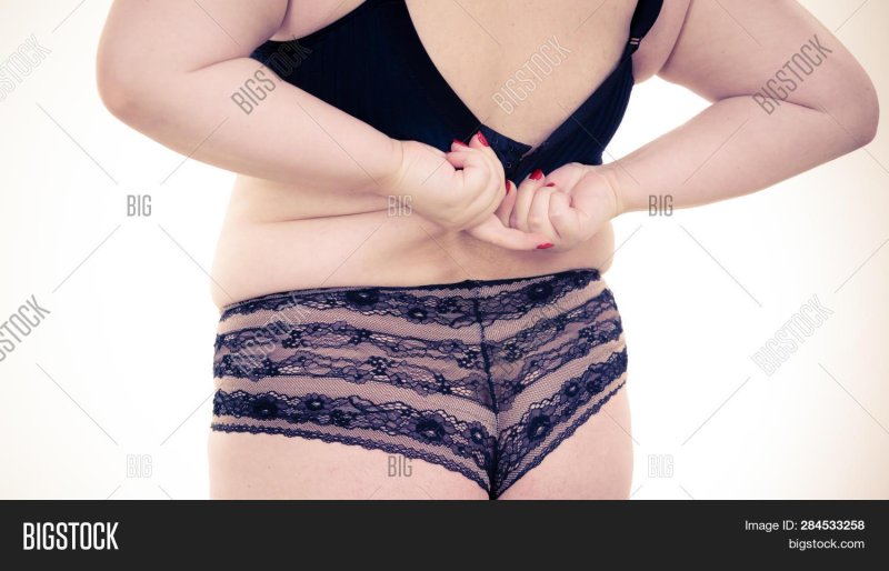 Fat woman in underwear
