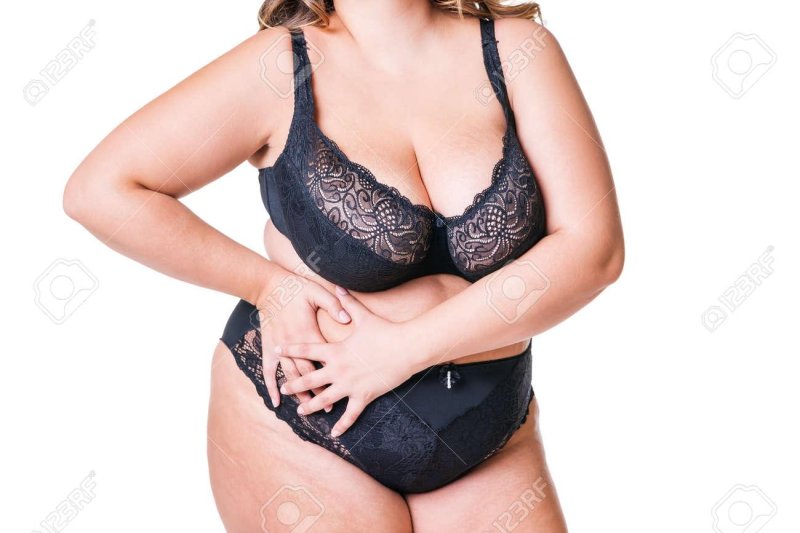Fat woman in linen