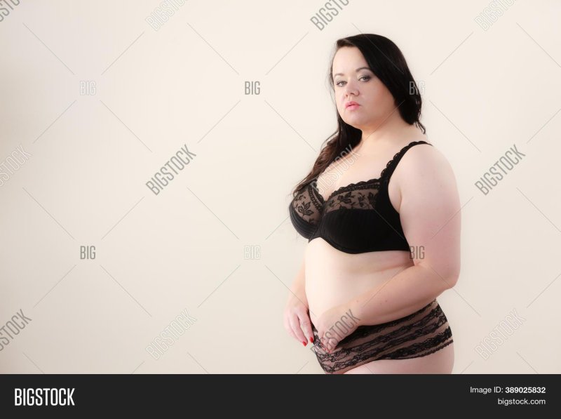 Fat woman in underwear
