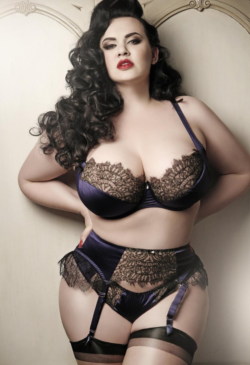 Full girls with large breasts in underwear